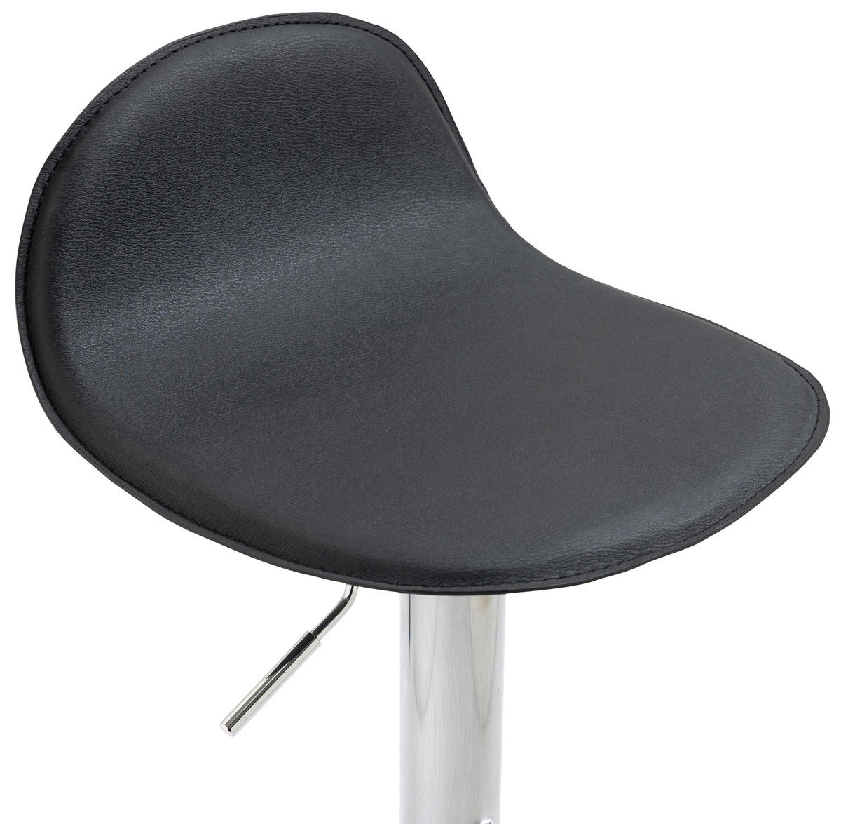 BARHOCKER Lederlook schwarz - Chromfarben/Schwarz, Textil/Metall (39/73/41cm) - CLP
