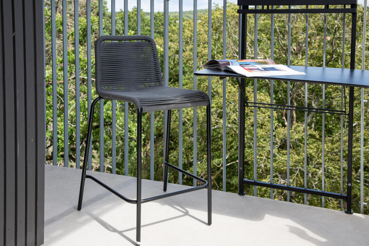 GARTENBARHOCKER LINDOS Grau 53x54x89 cm - Grau, Metall (53/89/54cm) - FURNLUX