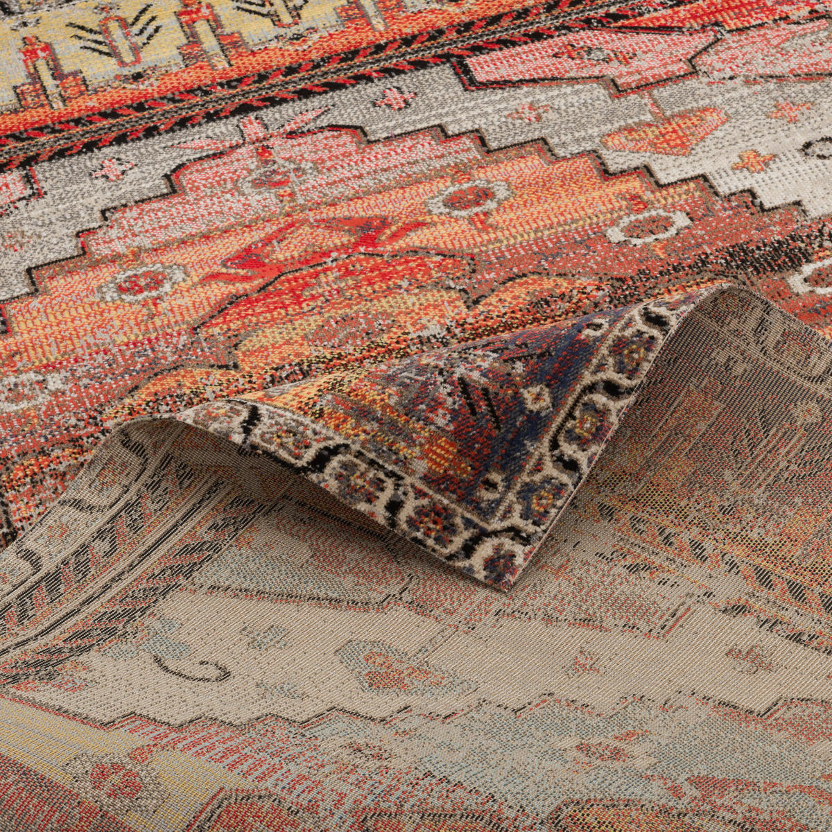 KURZFLOR DESIGNER TEPPICH MODERN VINTAGE ORIENT MUSTER - Rostfarben, Textil (200/290cm) - Pergamon