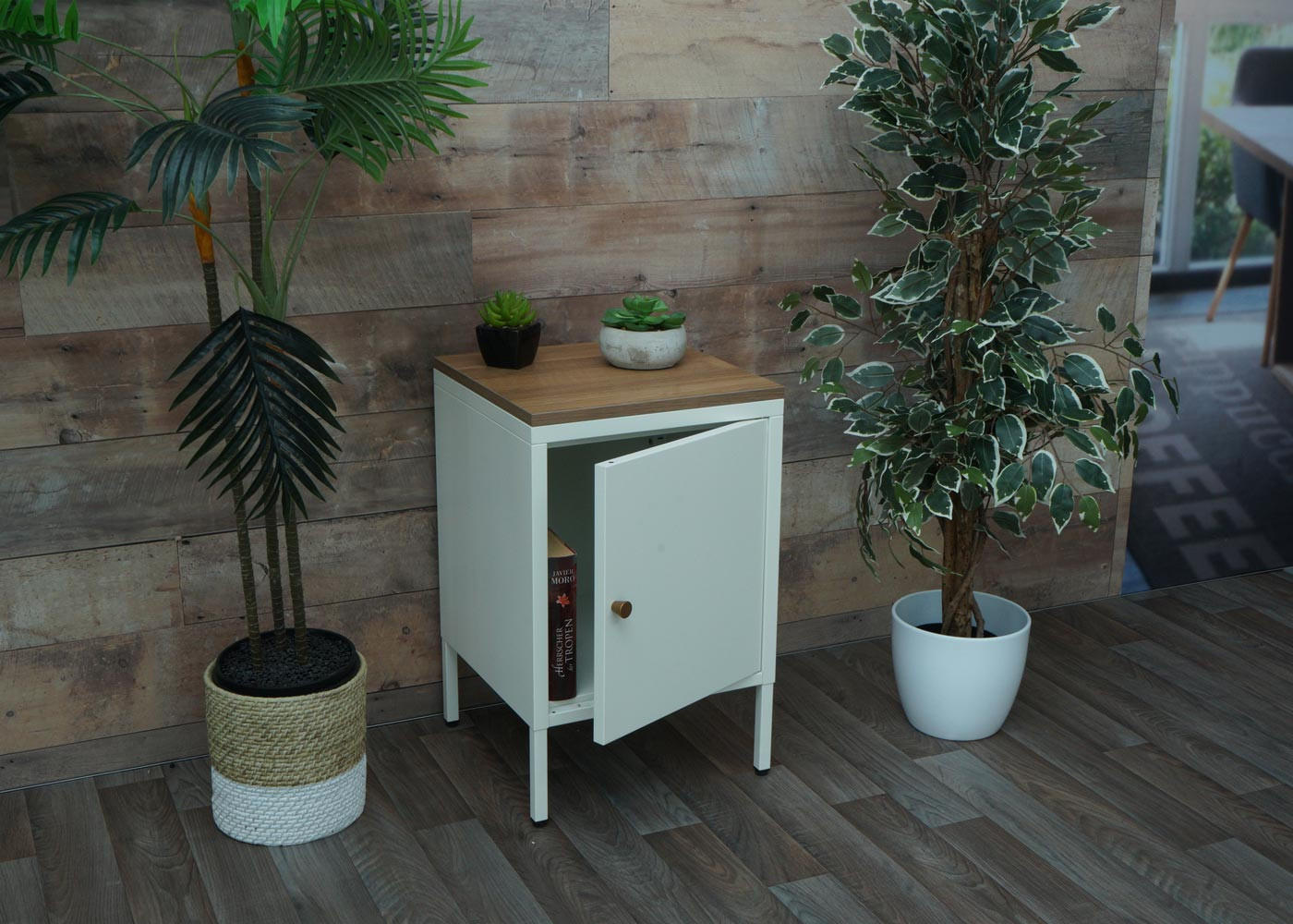 NACHTTISCH Weiß - Weiß, Metall (40/63/40cm) - MCW