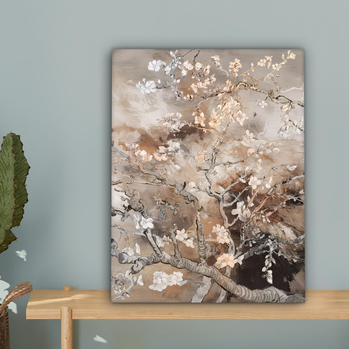 LEINWANDBILD Mandelblüte - Kunst - Van Gogh - Beige - Abstrakt 30x40 cm - Braun, Textil (30/40cm) - MuchoWow