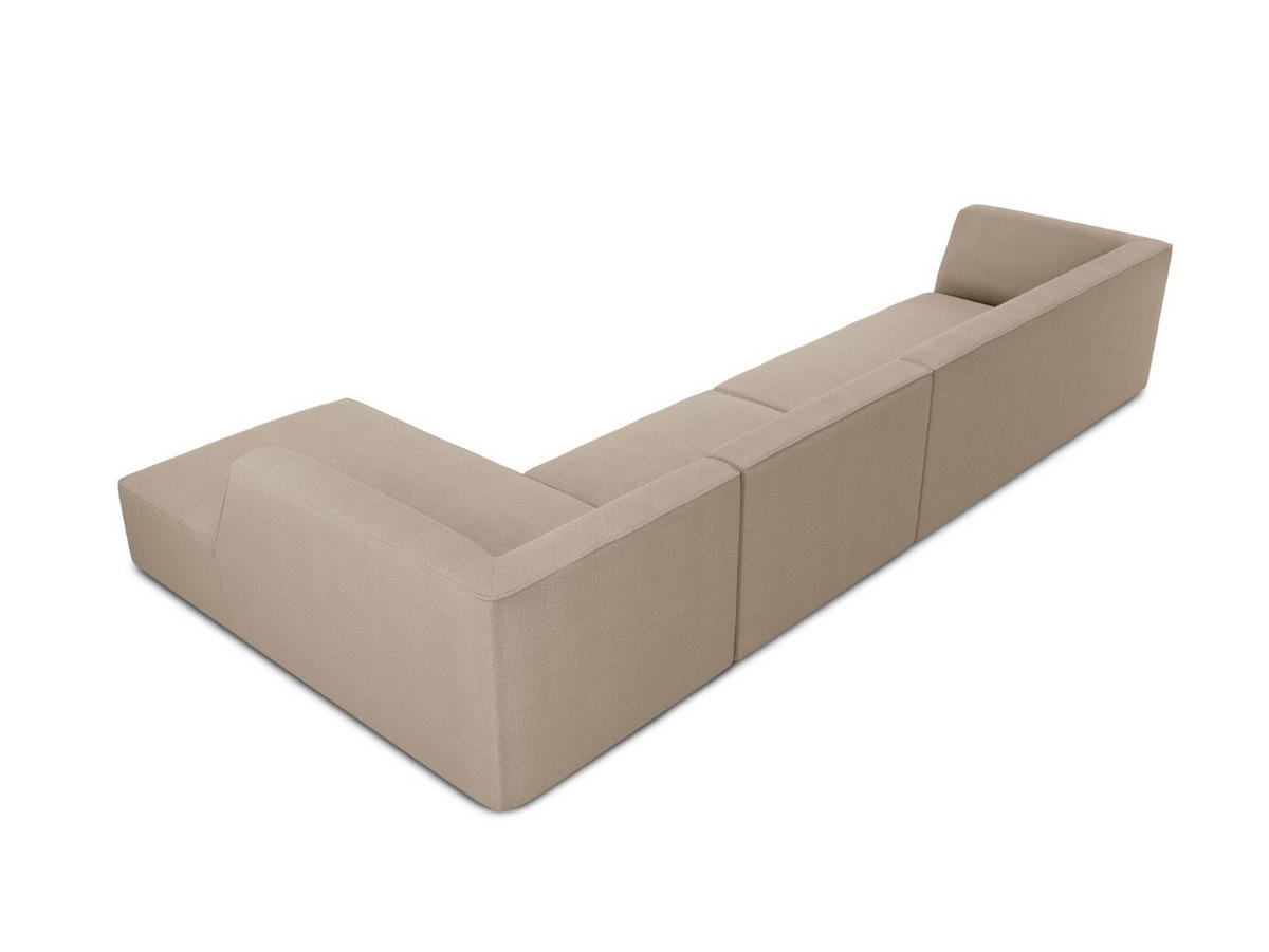 ECKSOFA rechts Ruby aus strukturiertem Stoff dunkelbeige 5 Sitzplätze - Taupe, Textil (180/366cm) - Micadoni