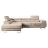 ECKSOFA Stevil Dunkelbeige Cordbezug - Silberfarben/Mokka, Textil/Metall (275/203cm) - Selsey