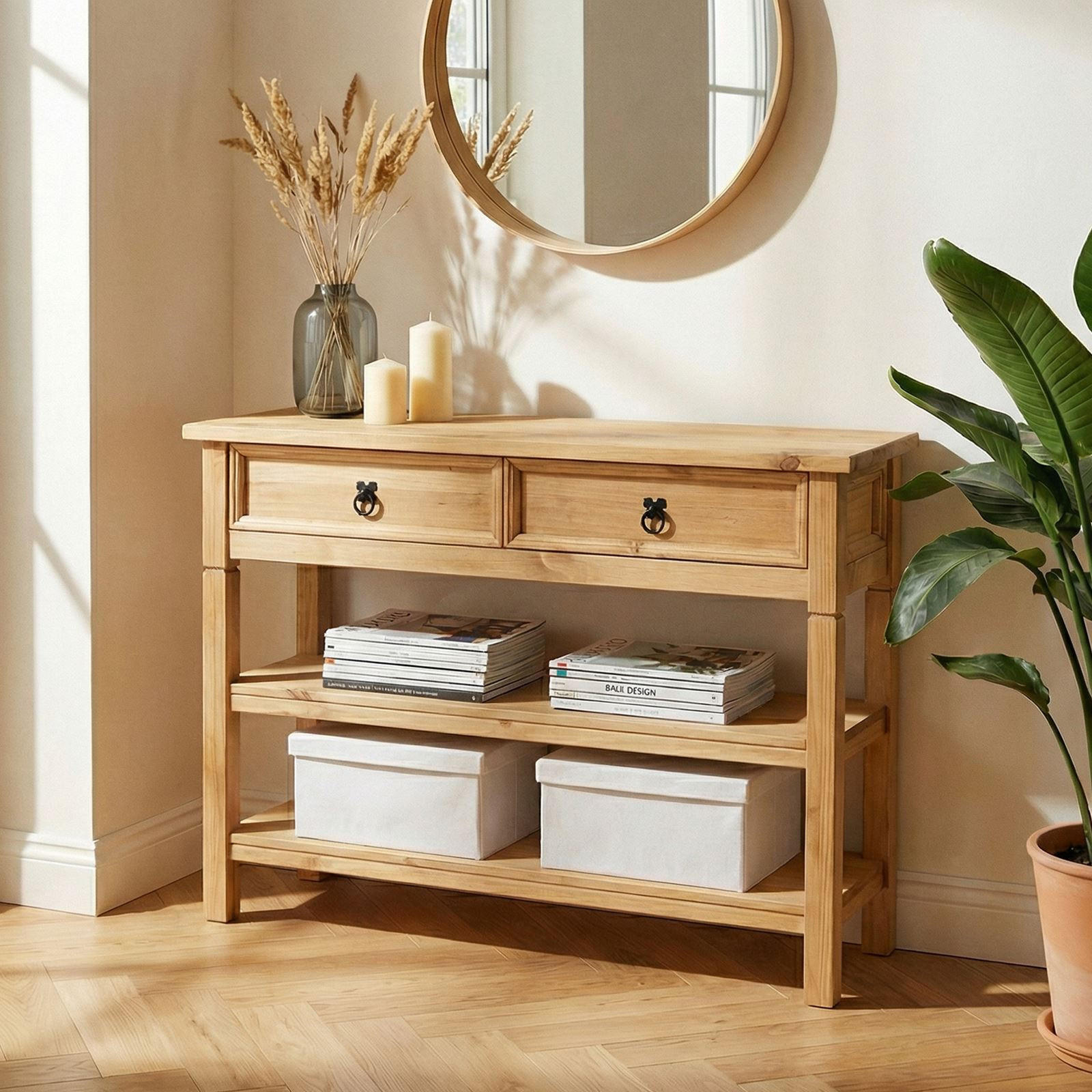 KONSOLENTISCH TEQUILA - Kieferfarben, Holz (37/110/78cm) - IDIMEX