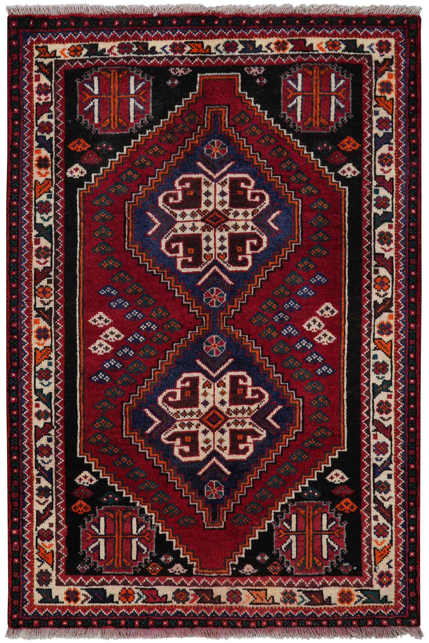 TEPPICH Gashgai Mehrfarbig 153/104 cm Schurwolle - Multicolor, Textil (104/153cm) - Looma