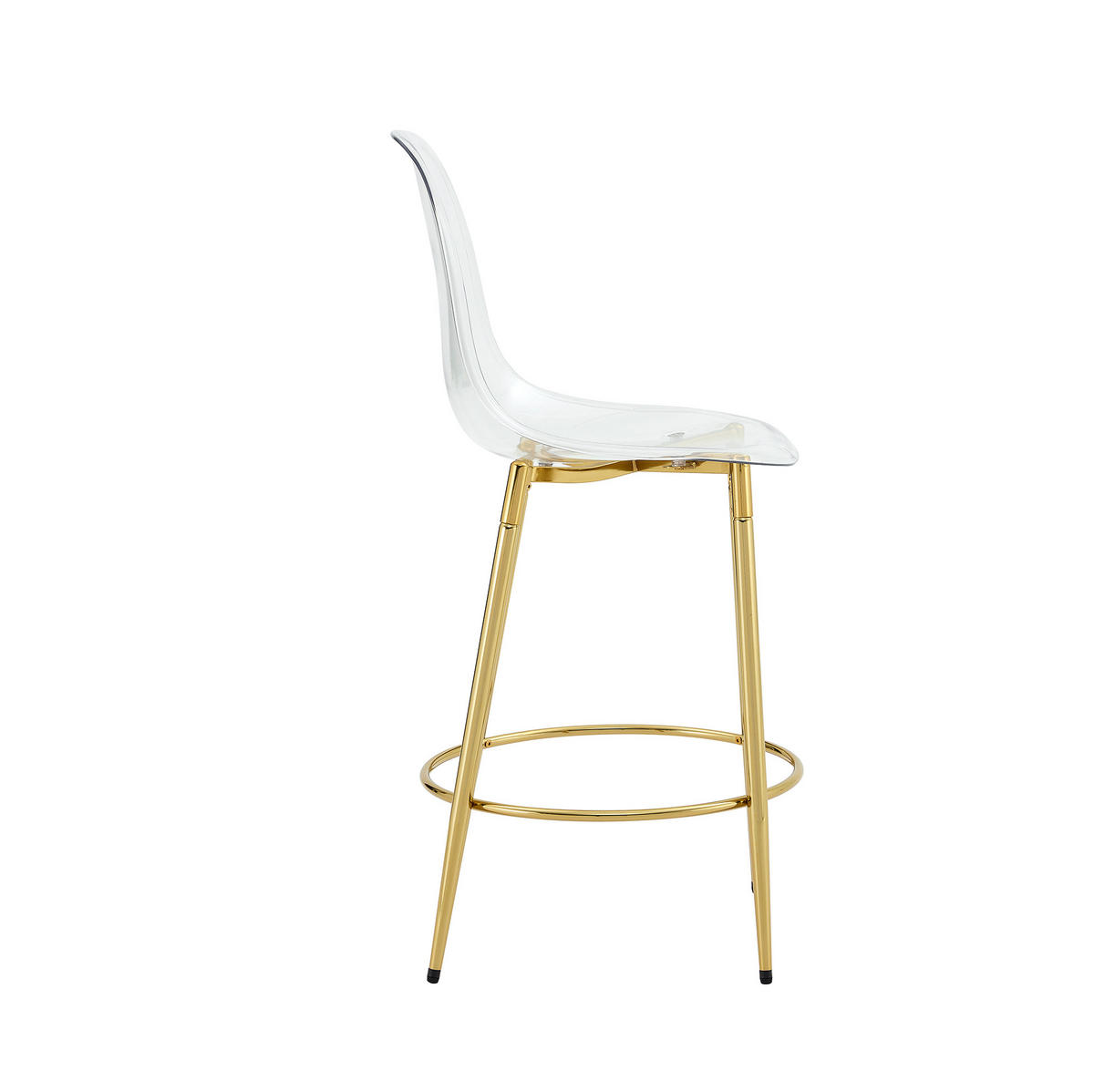 BARHOCKER 2er-Set Transparent mit goldfarbenem Metallgestell - Goldfarben, Metall (48.5/102/48.5cm) - MIVRAY