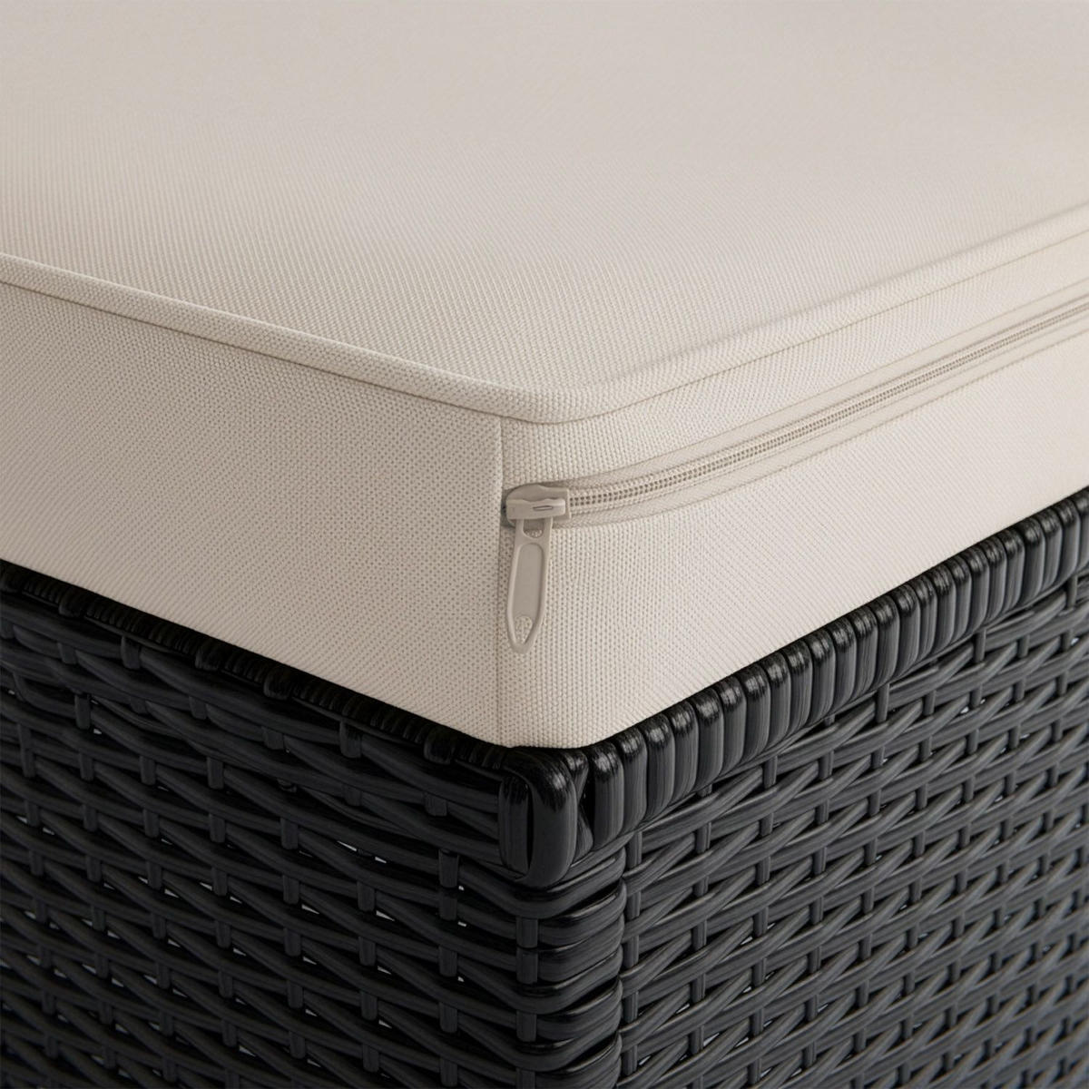 LOUNGEGARNITUR Punta Cana inkl. Abdeckung 3-tlg. - Creme, Kunststoff - Juskys