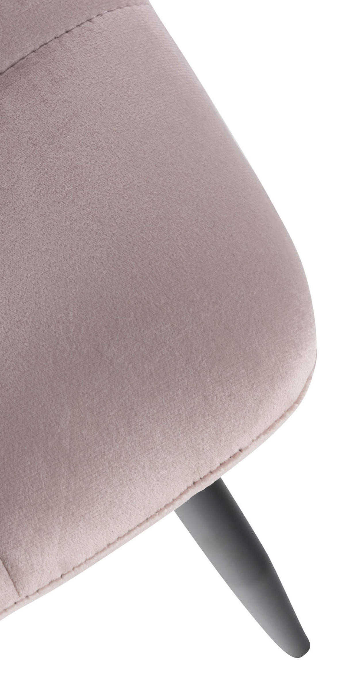 STUHL Samt Pink - Pink/Schwarz, Textil/Metall (45/84/55cm) - CLP