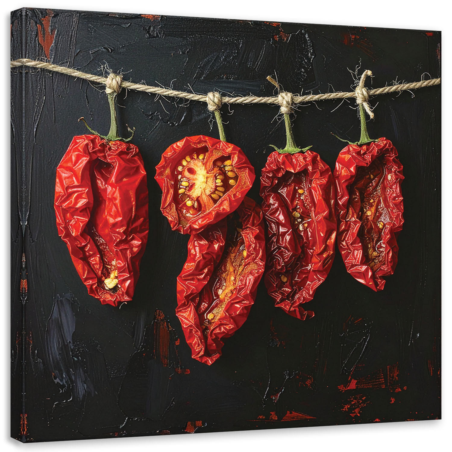 LEINWANDBILD Essen & Trinken 50x50cm - Rot, Textil (50/50cm) - Feeby