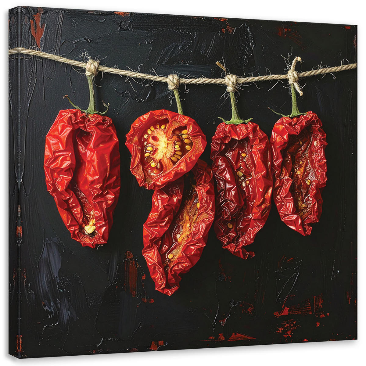 LEINWANDBILD Essen & Trinken 50x50cm - Rot, Textil (50/50cm) - Feeby