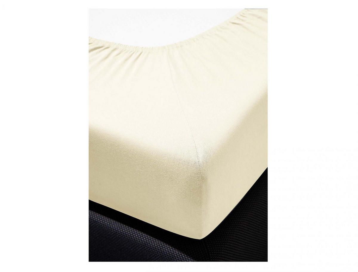 SPANNBETTTUCH Jersey  - Creme, KONVENTIONELL, Textil (180-200/200cm) - Irisette