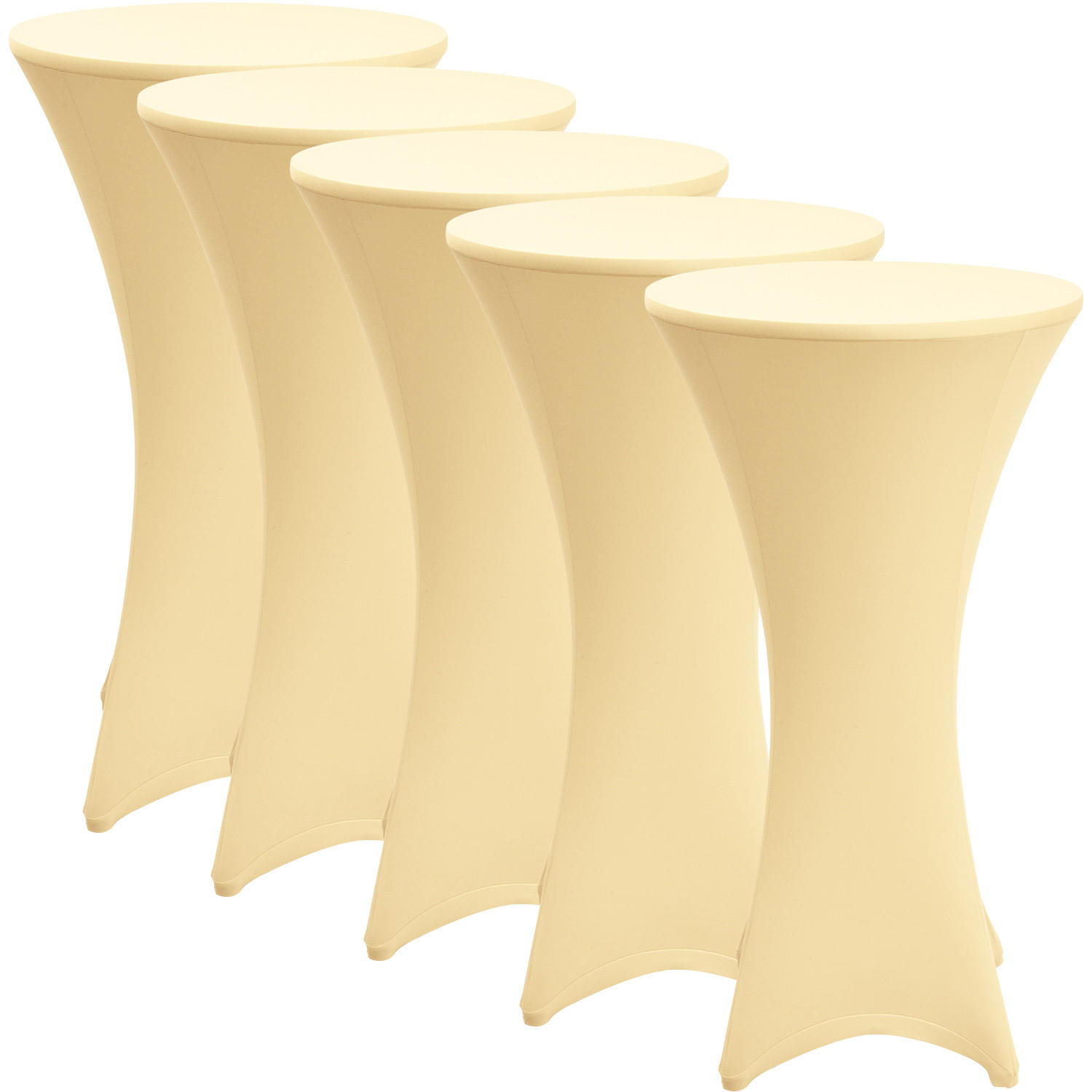 Beautissu Stehtischhusse Creme 80x80 cm