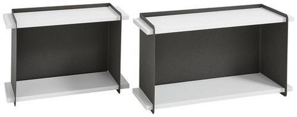 WANDREGALSET 45/24/14,5 cm  - Weiss/Anthrazit, Design, Holzwerkstoff/Metall (45/24/14,5cm) - Xora