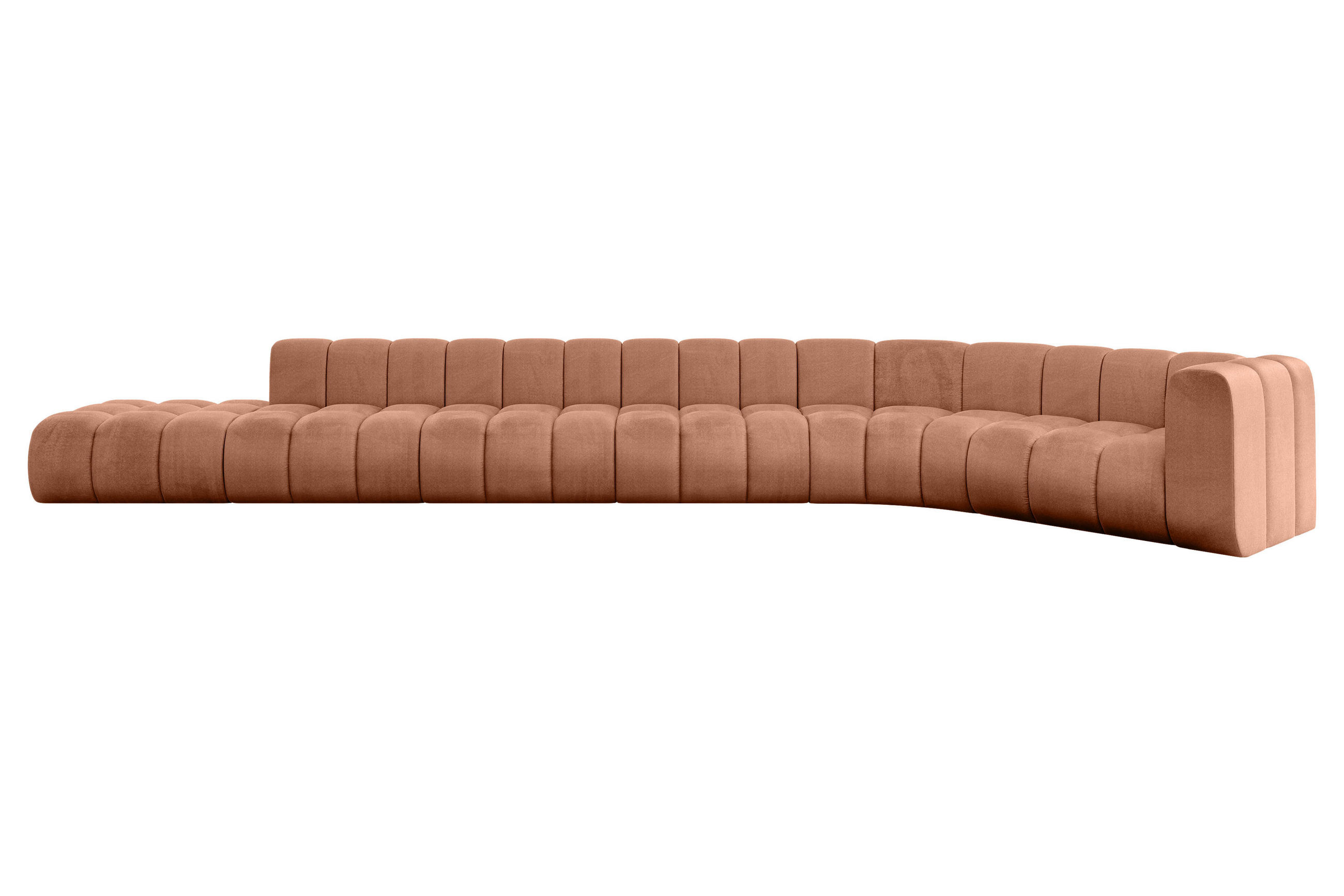ECKSOFA modulares Sofa Tilmo-L3 - 581x194x70 cm Apricot - Koralle, Holzwerkstoff/Textil (581/194cm) - ALTDECOR