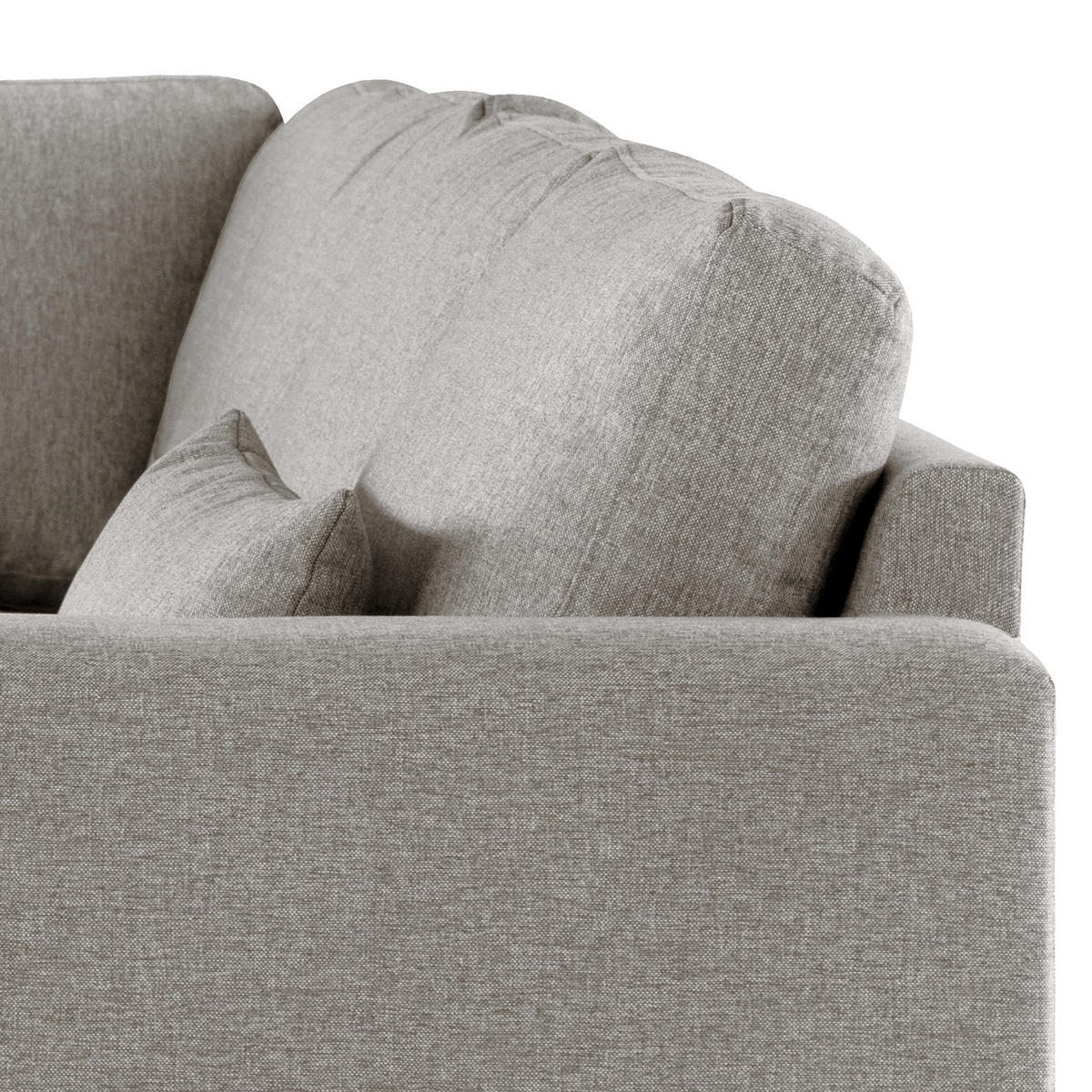 ECKSOFA mit Ottomane - Eichefarben/Graubraun, Eichenholz/Textil (287/219cm) - home24