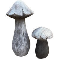 STEINFIGUR 2er Set Waldpilze frostfest Steinguss - Grau, Stein (8/18/9cm) - stoneandstyle