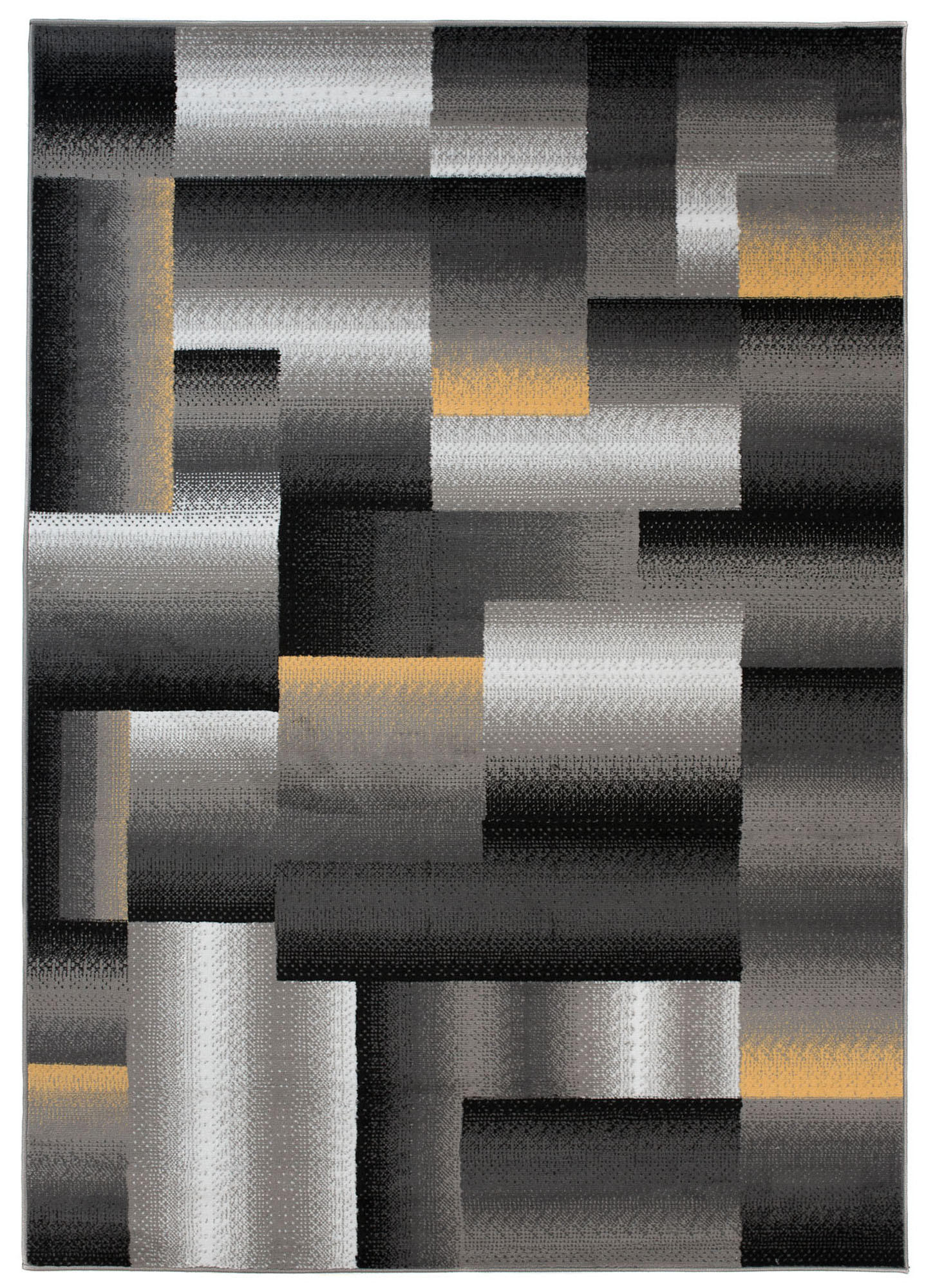 TEPPICH MAYA Gelb Vierecke Streifen Verwischt 160/230 cm - Gelb, Textil (160/230cm) - Tapiso