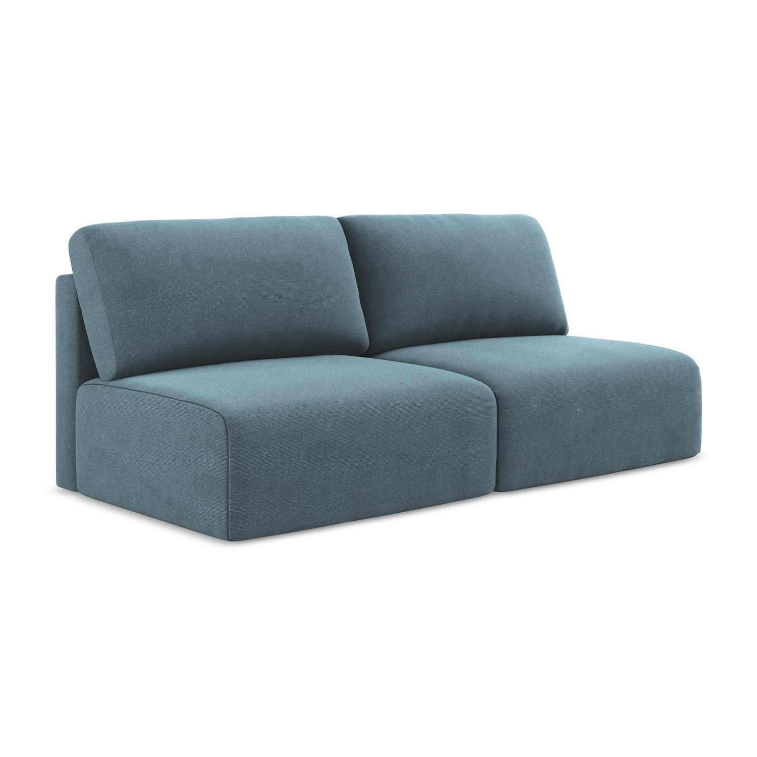 3-SITZER SOFA mit Schlaffunktion Strukturstoff Stoff Blau - Blau/Schwarz, Kunststoff/Textil (216/79/102cm) - LaMiaSofa