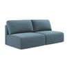 3-SITZER SOFA mit Schlaffunktion Strukturstoff Stoff Blau - Blau/Schwarz, Kunststoff/Textil (216/79/102cm) - LaMiaSofa