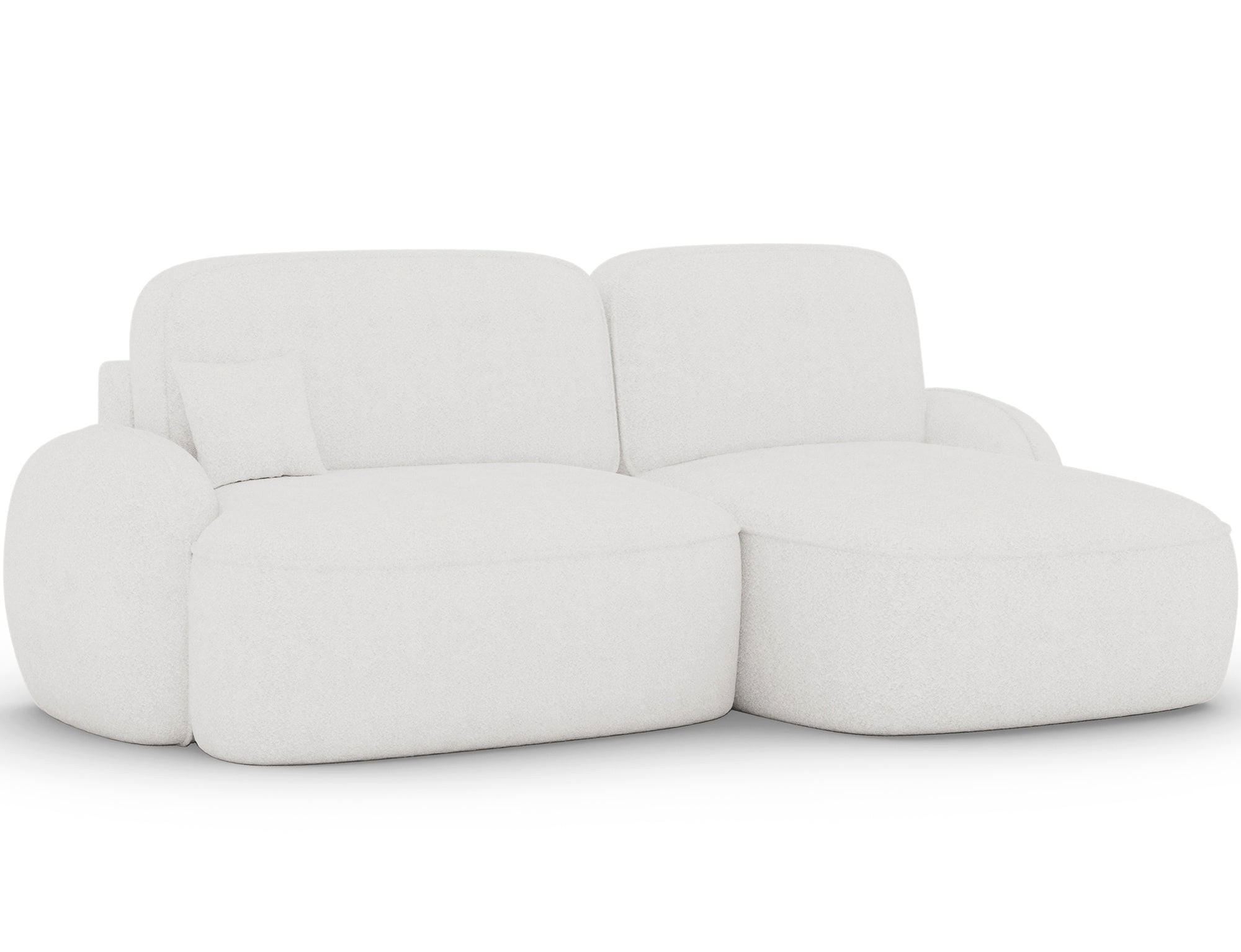 ECKSOFA TESALIA L-Form – Schlaffunktion, Bettkasten, Wellenfederung, HR-Kaltschaum, minimalistisches Design - Weiß, Kunststoff (150/247cm) - Wohnideebilder