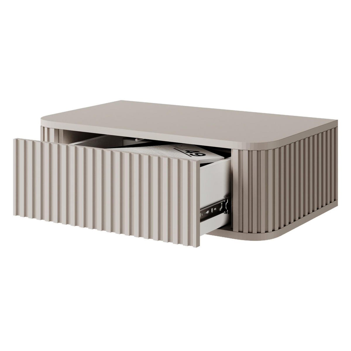 NACHTKONSOLE Ovarlo Greige 63 cm - Taupe, Holzwerkstoff (63.2/20.4/38cm) - Selsey