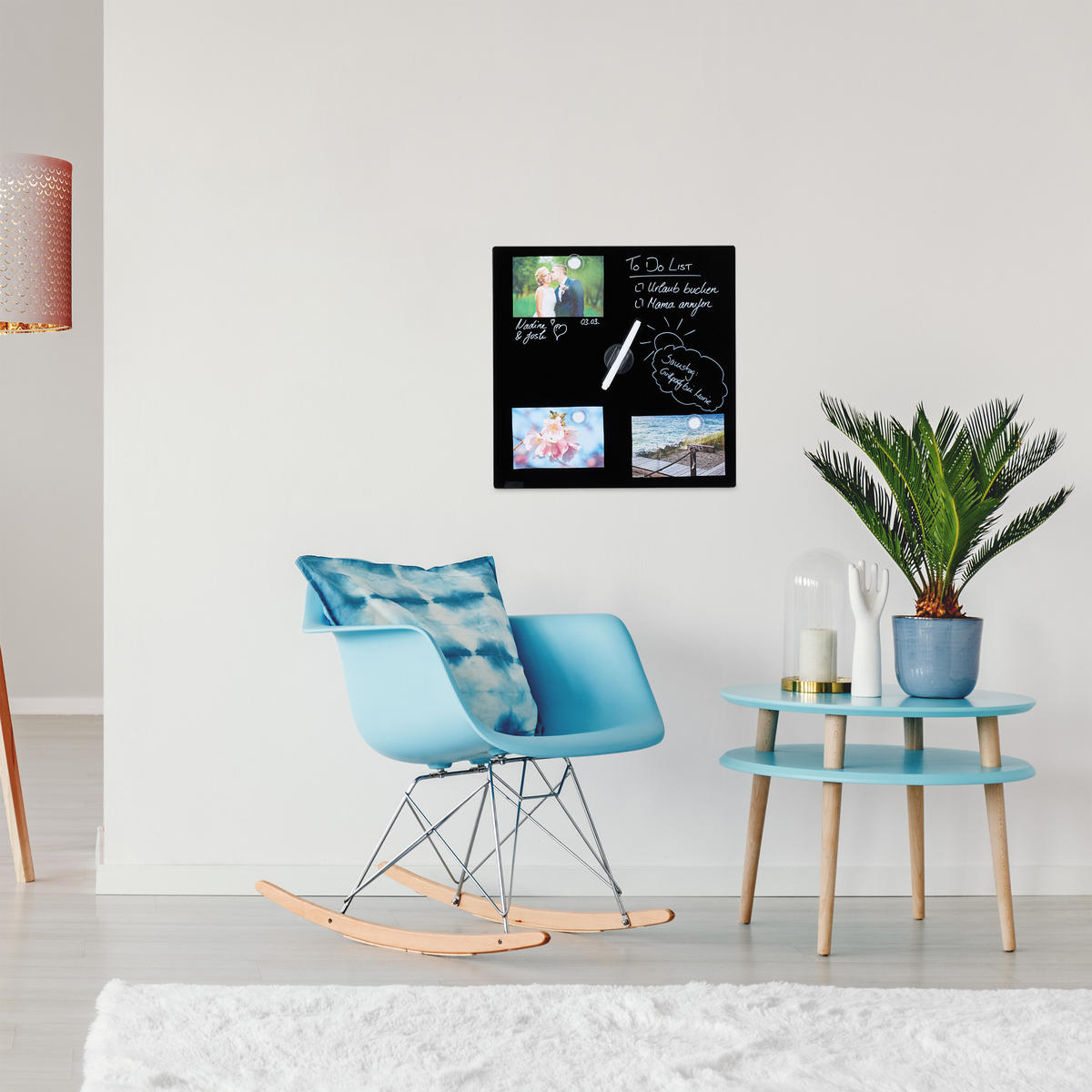 MAGNETTAFEL - Schwarz, Glas/Metall (40/40/0.4cm) - Relaxdays