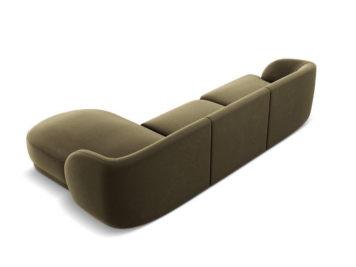ECKSOFA rechts Miley aus Samt grün 4 Sitzplätze - Grün, Textil (156/255cm) - Micadoni