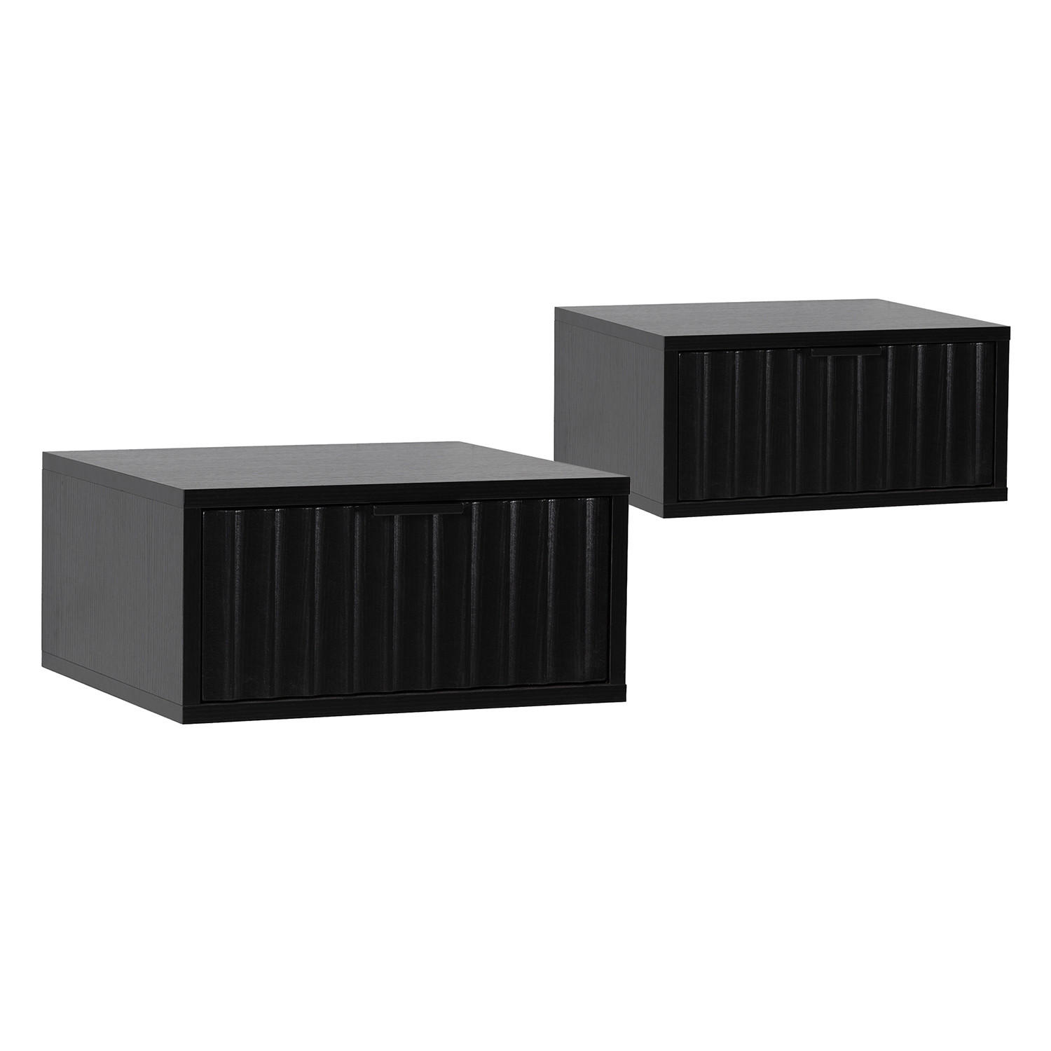 VS Venta-stock Nachttische Schwarz 40x19x35 cm