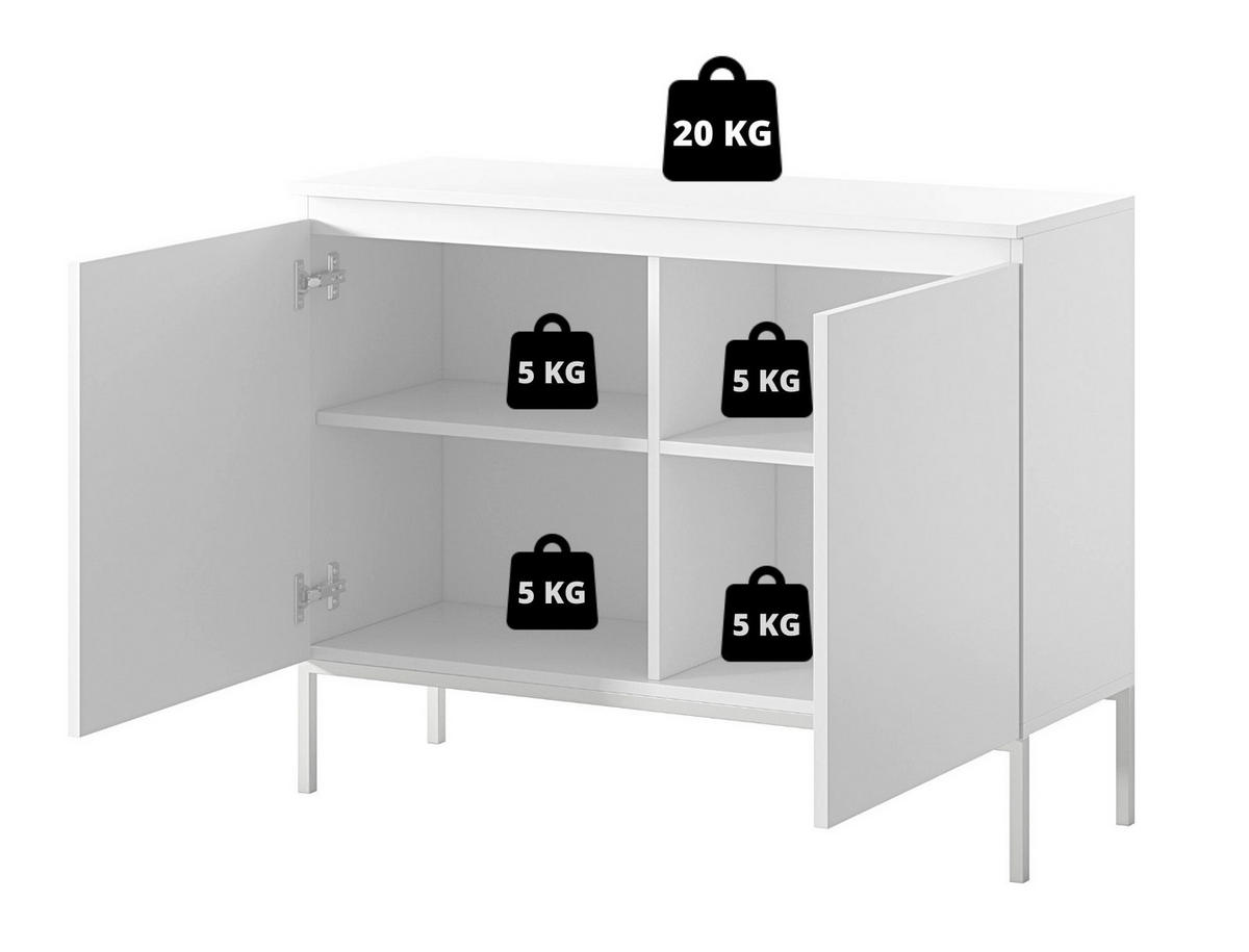 KOMODA Bemmi béžová 100 cm - černá/béžová, kov/kompozitní dřevo (100/75.5/35cm) - Selsey