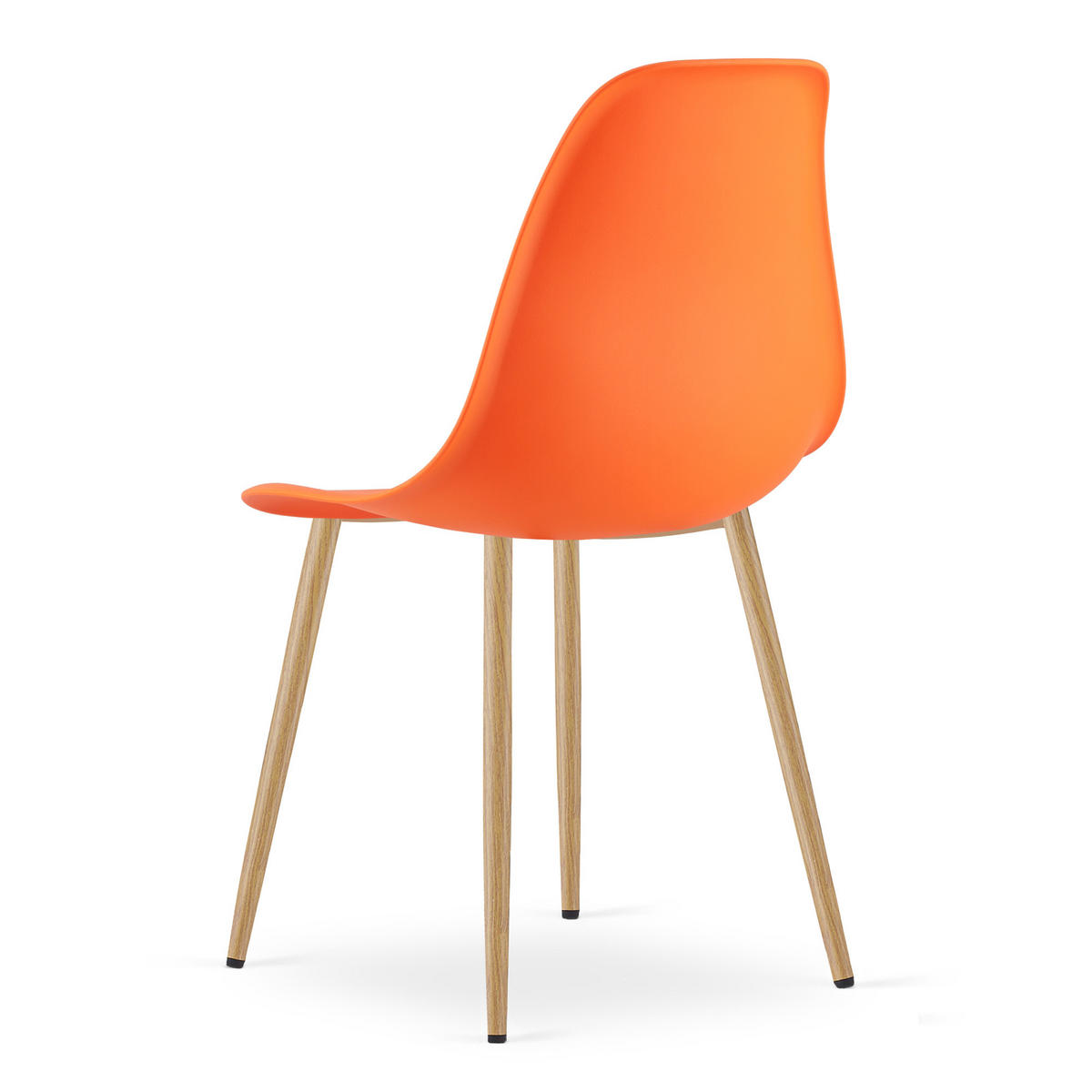 ESSZIMMERSTUHL KALEO orangefarbener Sitz, natürliche Beine - Orange/Naturfarben, Kunststoff (46/84/51cm) - Valora