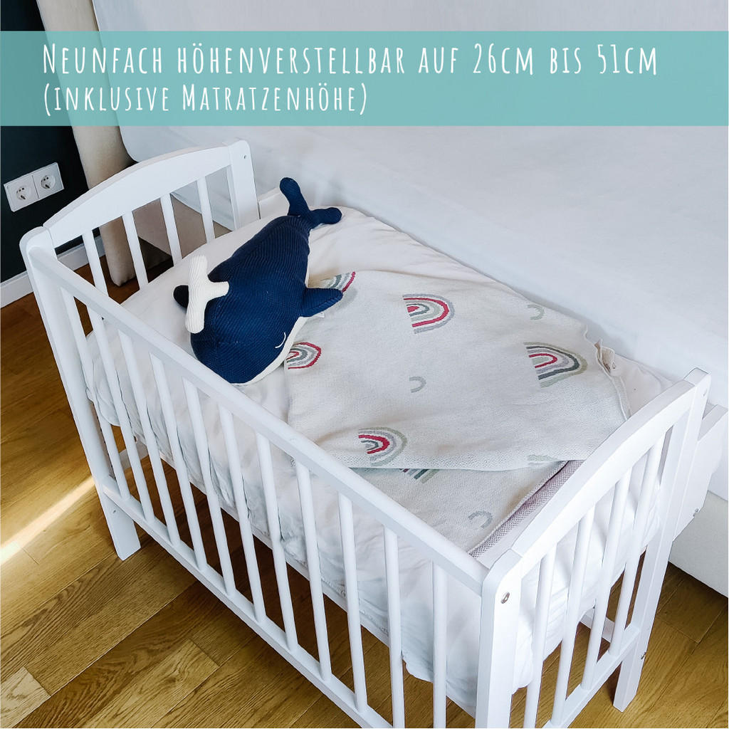 Thumbnail - Kids Collective Babybett, Weiß, Holz, Kiefer, 50x90 cm, Babymöbel, Babybetten, Stubenwagen & Babywiegen