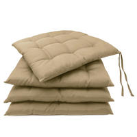 STUHLKISSEN, 4er-Set, 40x40 cm, 100% Polyester, Braun - Hellbraun, Textil (40/40/3cm) - Zollner