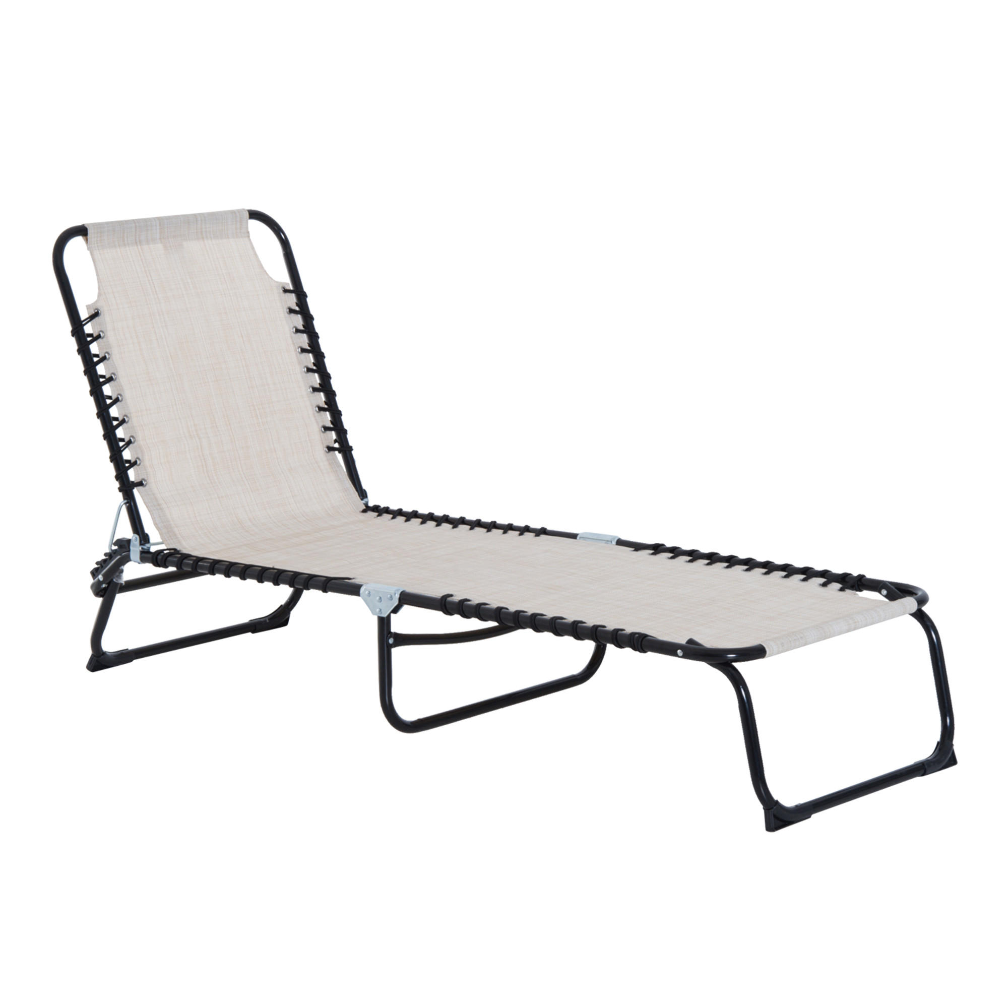KLAPPLIEGE - Beige, Kunststoff/Metall (58/76/197cm) - Outsunny