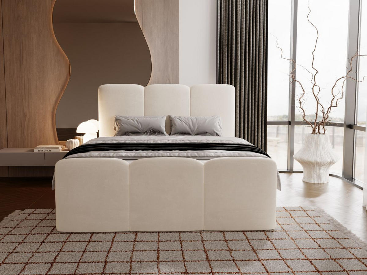 BOXBETT Campi 140x200 Creme - Creme, Holz/Textil (140/200cm) - Graingold