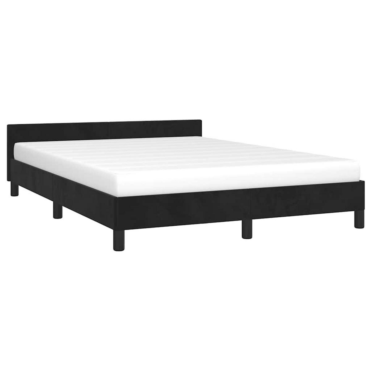 BETTGESTELL Ohne Matratze Schwarz 140/200 Cm Samt - Schwarz, Textil (140/200cm) - vidaXL