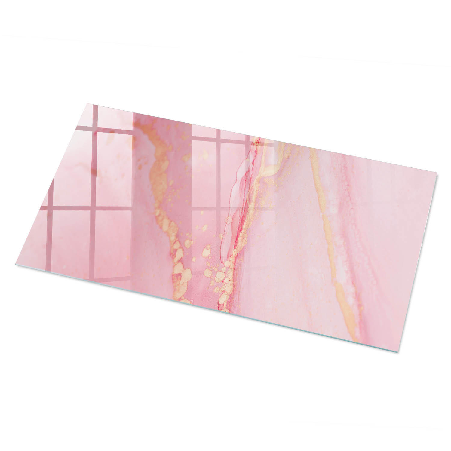 GLASPLATTE 140x70 cm – Rosa Abstraktion - Beige, Glas (0.4/140/70cm) - ArtPrintCave