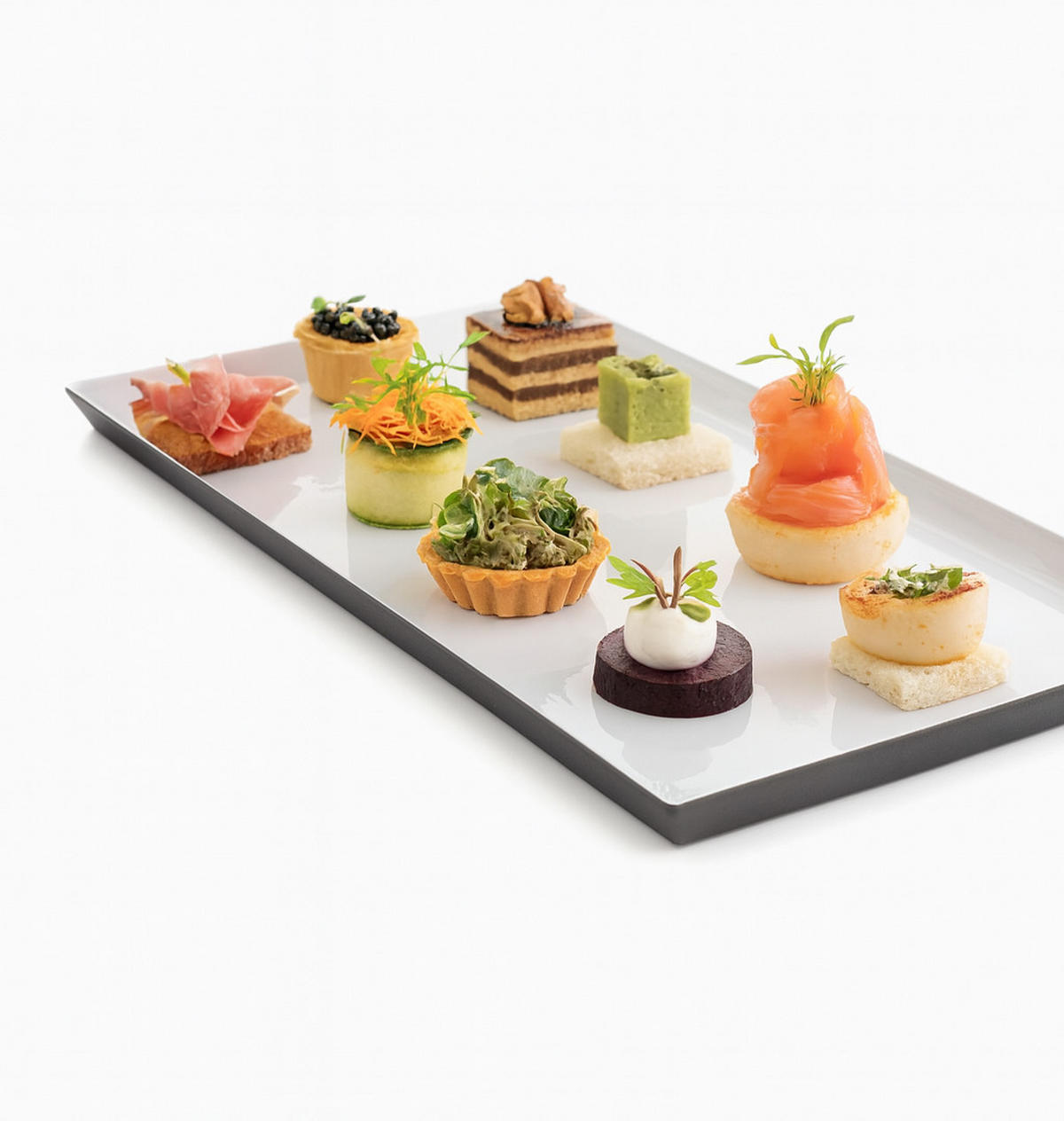 SERVIERPLATTE RECHTECKIG EQUINOXE 55,5 cm Kumuluswolke weiss - Weiß, Keramik (28/2.5/55.5cm) - Revol Porcelaine France