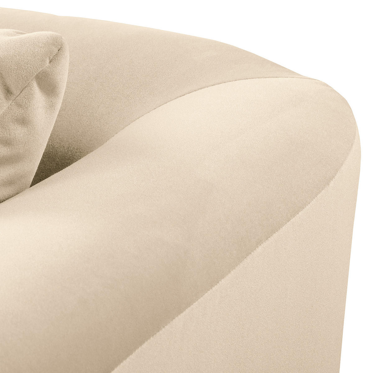 BIGSOFA - Creme/Braun, Holz/Textil (250/80/125cm) - home24