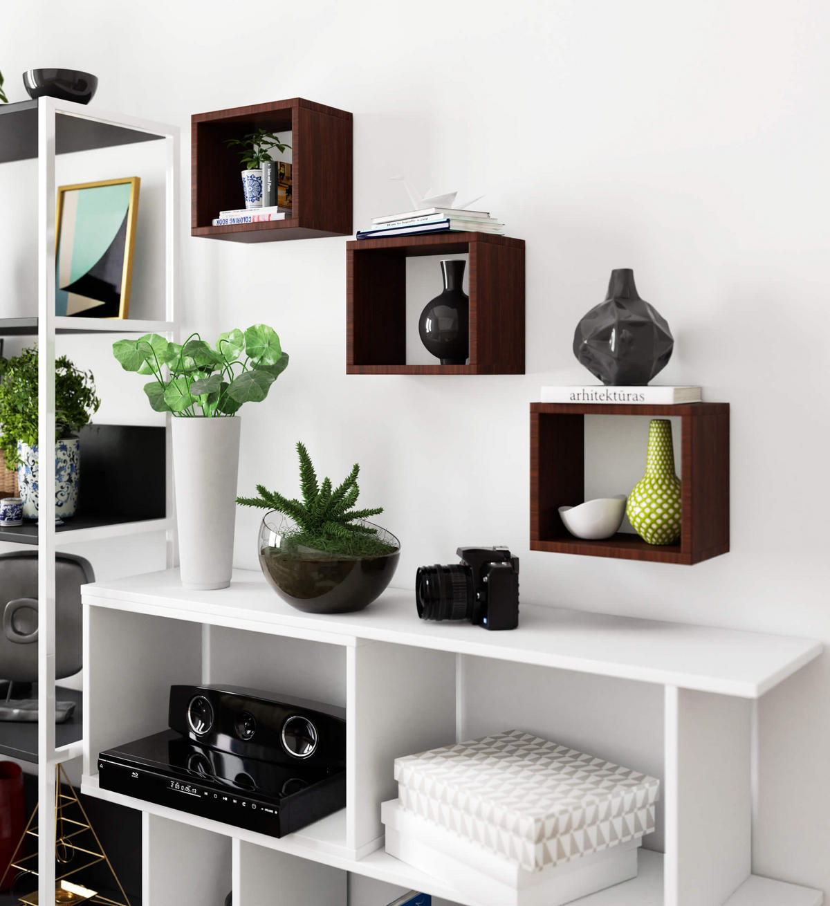 WANDREGAL Wengefarben 25x15x25 cm - Wengefarben, Holzwerkstoff (25/25/15cm) - Akord