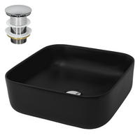 WASCHBECKEN - Schwarz, Keramik (39.5/14/39.5cm) - ML-DESIGN