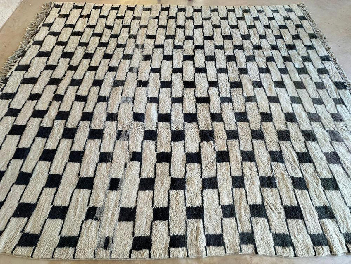 BERBERTEPPICH aus Marokko modern schwarz - Schwarz, Naturmaterialien (331/407cm) - AFK Living