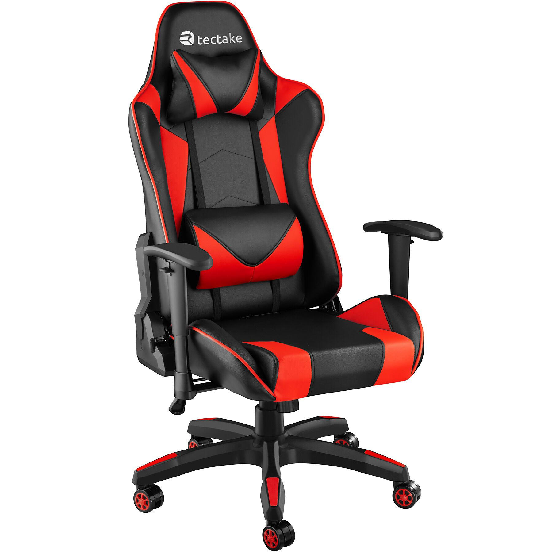 RACING-GAMINGSTUHL Twink,Belastbarkeit 120 kg,schwarz/rot - Rot/Schwarz, Textil (68/125/69cm) - tectake