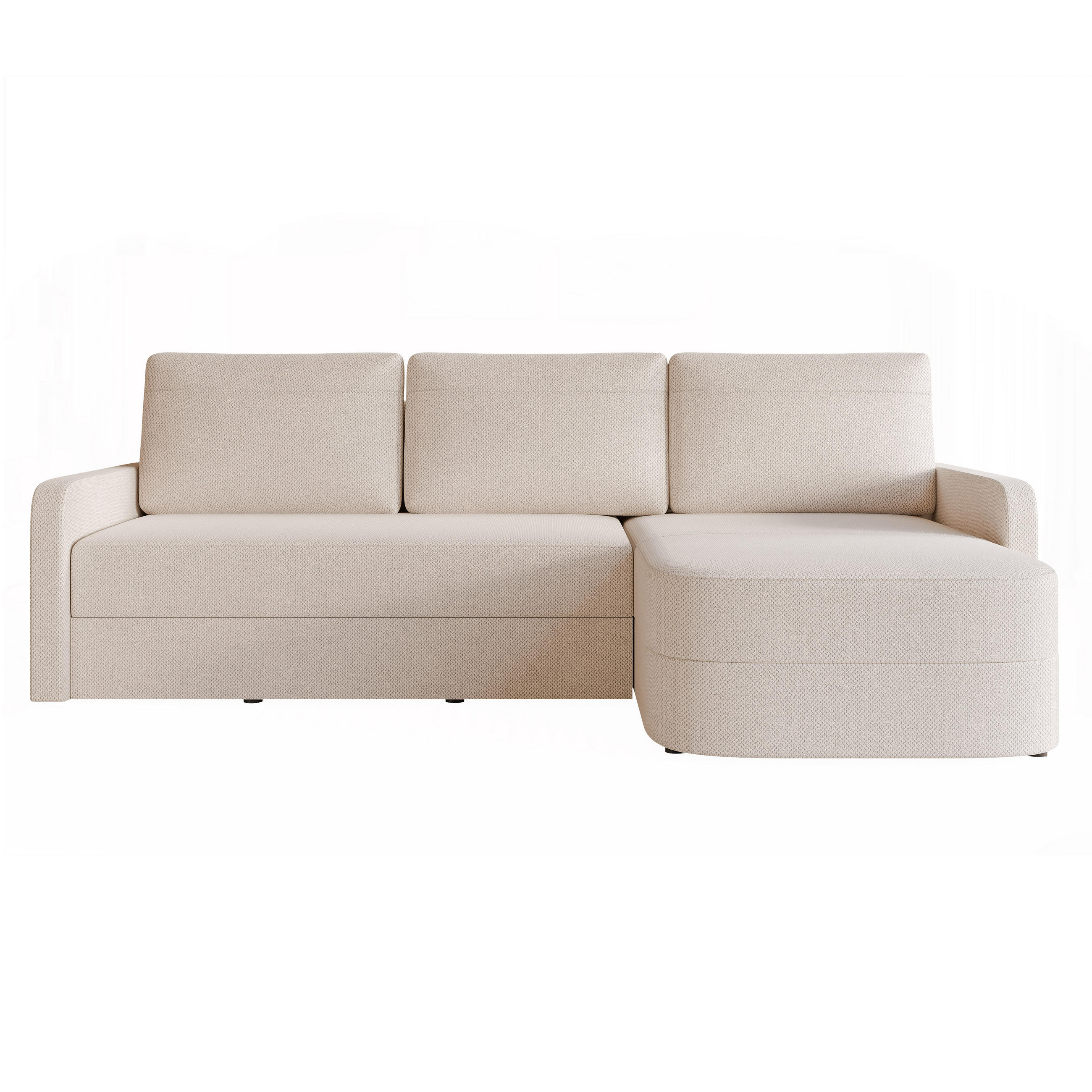 ECKSOFA CERIS mit Schlaffunktion und Bettkasten Creme - Creme, Holzwerkstoff/Kunststoff (250/160cm) - Idohome