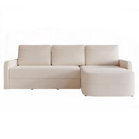 ECKSOFA CERIS mit Schlaffunktion und Bettkasten Creme - Creme, Holzwerkstoff/Kunststoff (250/160cm) - Idohome