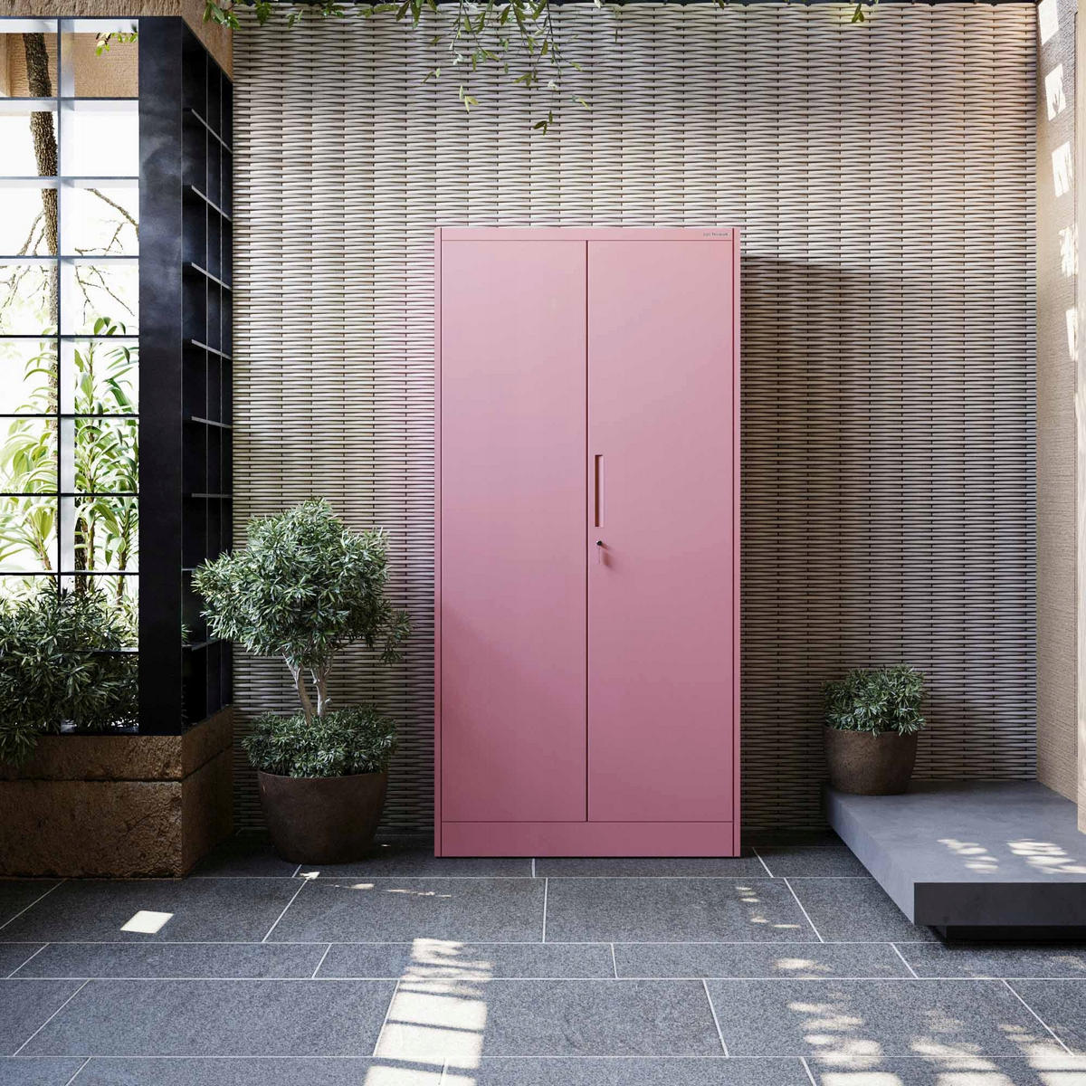 MEHRZWECKSCHRANK DAWID - Rosa, Metall (90/185/45cm) - Jan Nowak
