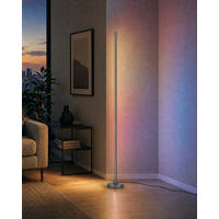 LED-ECKLAMPE - mit Fernbedienung und Soundsensor für RGB- und warmweiße Beleuchtung in Grau - Grau, Kunststoff (15.5/15.5/147.5cm) - Northpoint