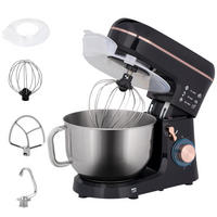KÜCHENMASCHINE Schwarz mit 6 Stufen und 5,5 L Edelstahlschüssel - Schwarz, Metall (26/32/41cm) - Korfee