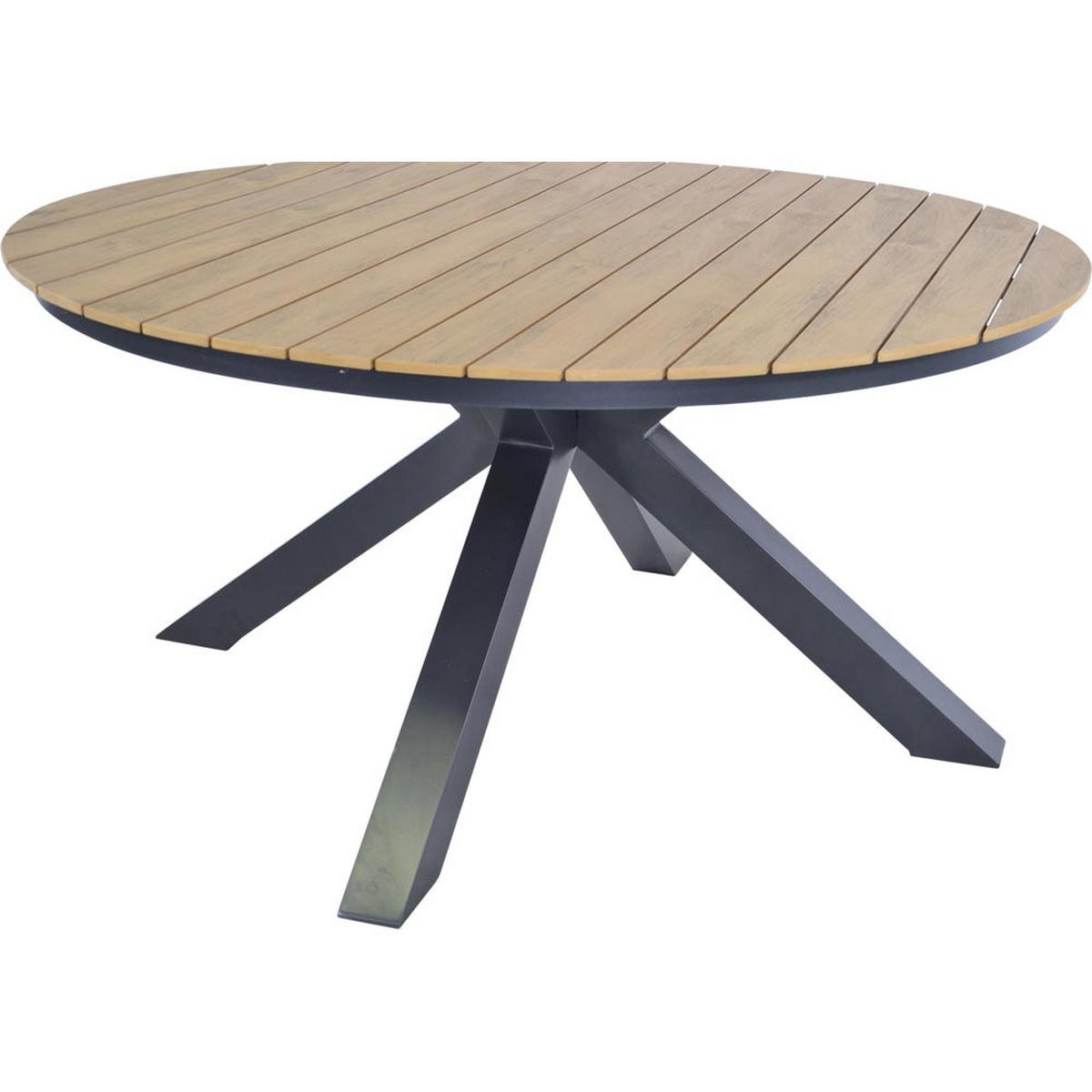 GARTENTISCH Arezzo - Anthrazit - 150/150/74 cm - Dunkelgrau, Metall (150/150/74cm) - Lesli Living
