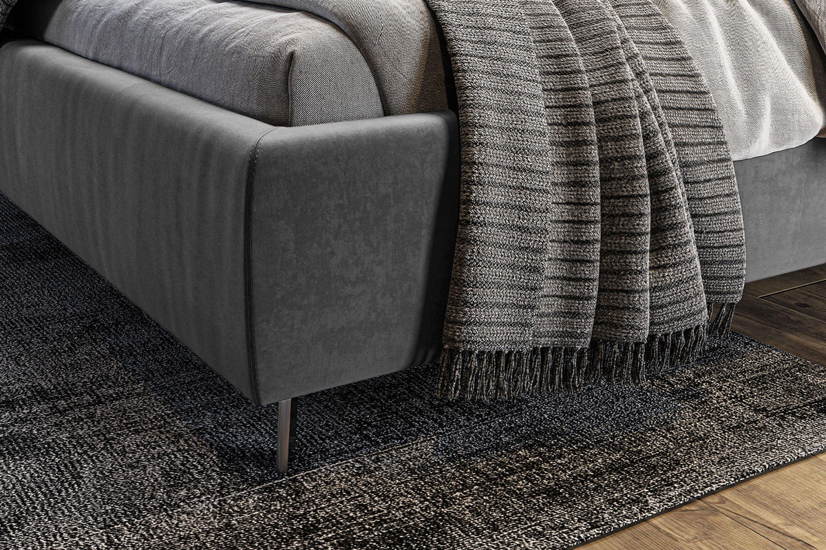 POLSTERBETT ANNY Grau Massivholz - Grau, Textil (160/200cm) - KAWOLA