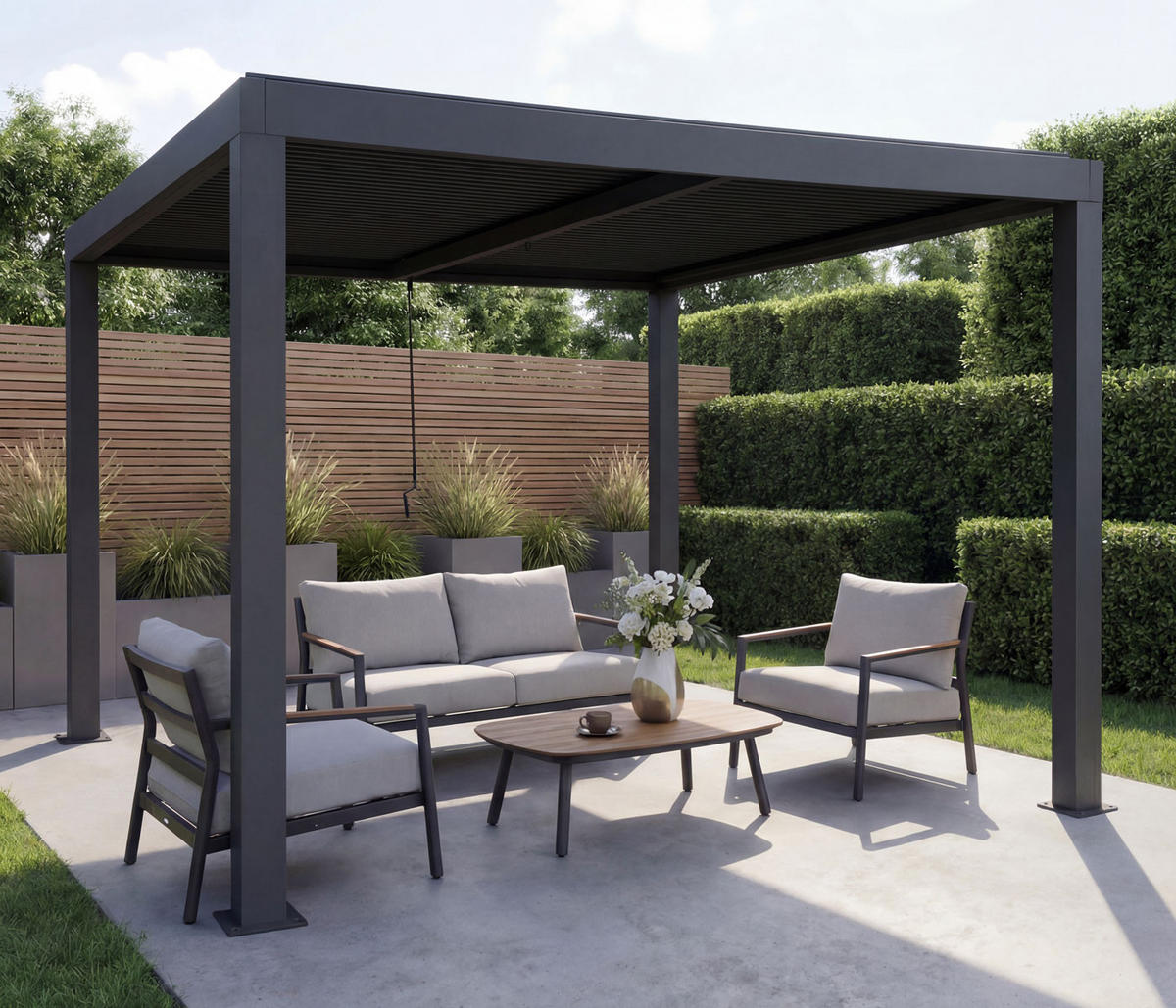 PERGOLA Anthrazit - Anthrazit, Metall (300/220/300cm) - MCW